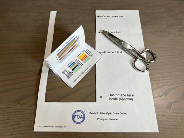 FOA Print your own Color Code Guide Card