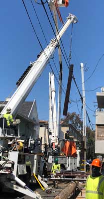 Replace utility pole 